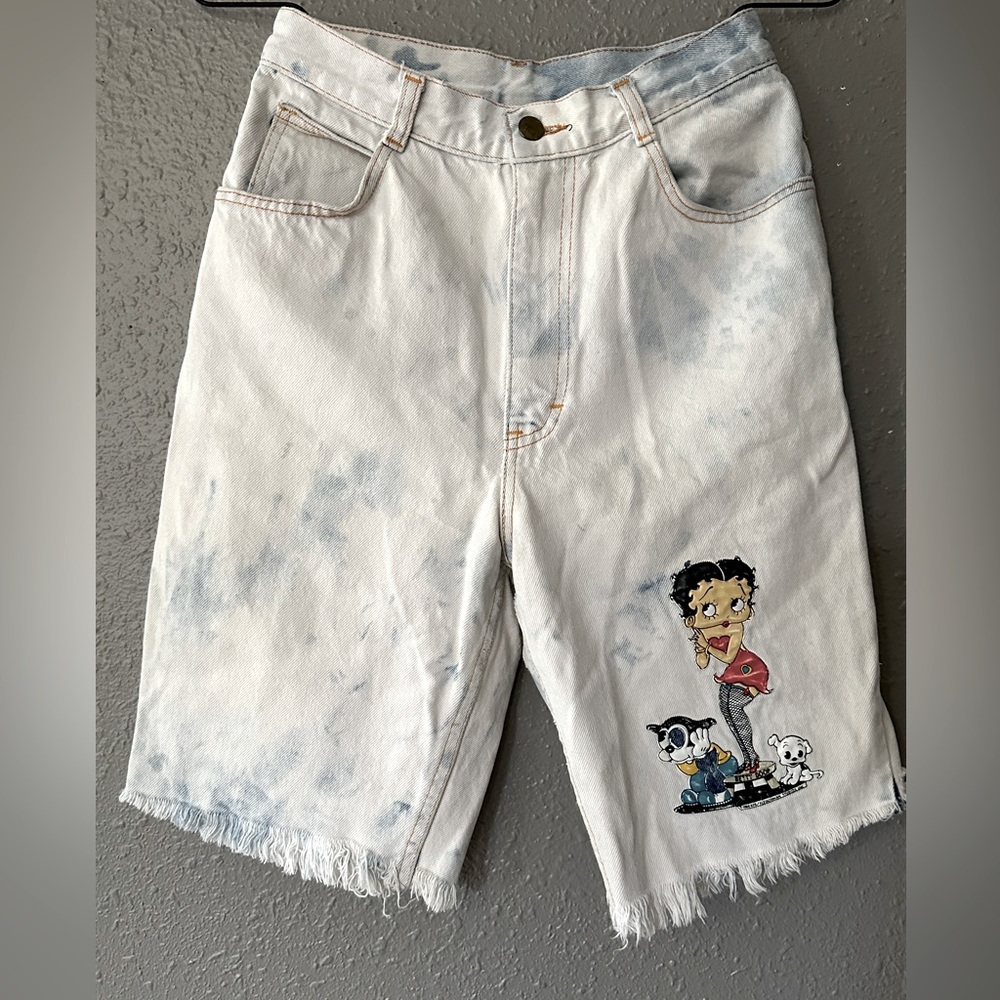 VINTAGE Quips 90s Betty Boop Denim Jean Shorts Size 26